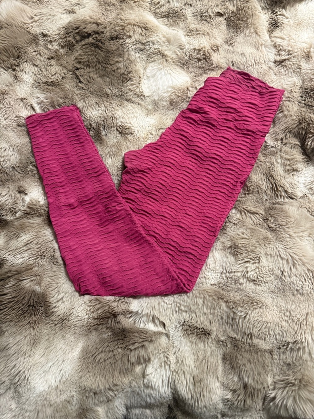 Booty by Brabants Pink Textured Leggings - One Size Fits All